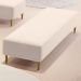 Puff Decorativo Sala de Estar Bali W01 Pés Palito 170x60cm Suede Bege  - Lyam Decor