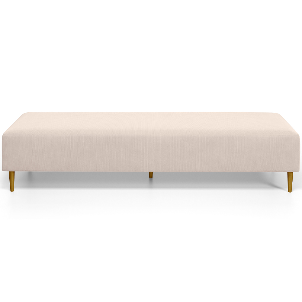Puff Decorativo Sala de Estar Bali W01 Pés Palito 170x60cm Suede Bege  - Lyam Decor