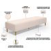 Puff Decorativo Sala de Estar Bali W01 Pés Palito 170x60cm Suede Bege  - Lyam Decor