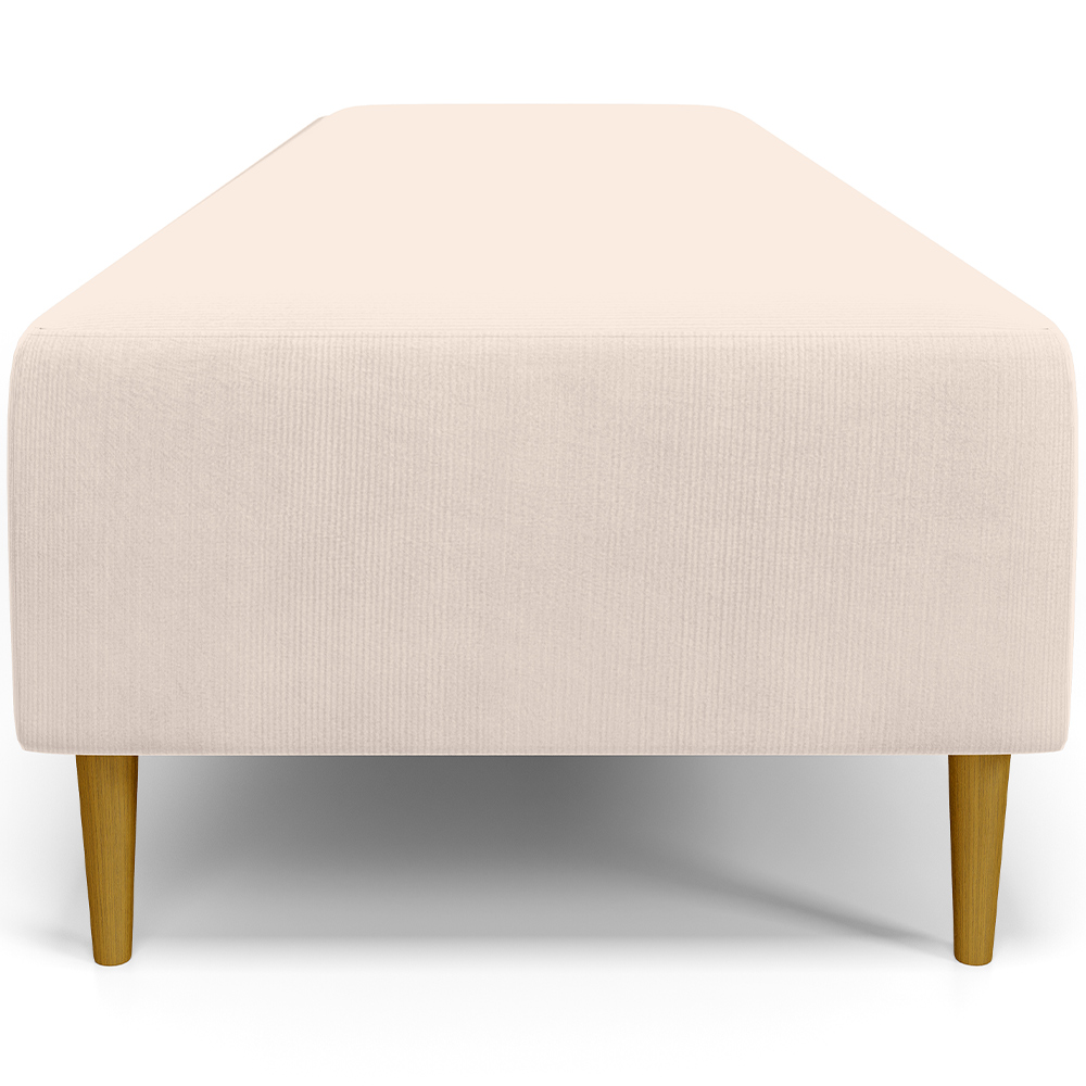 Puff Decorativo Sala de Estar Bali W01 Pés Palito 170x60cm Suede Bege  - Lyam Decor