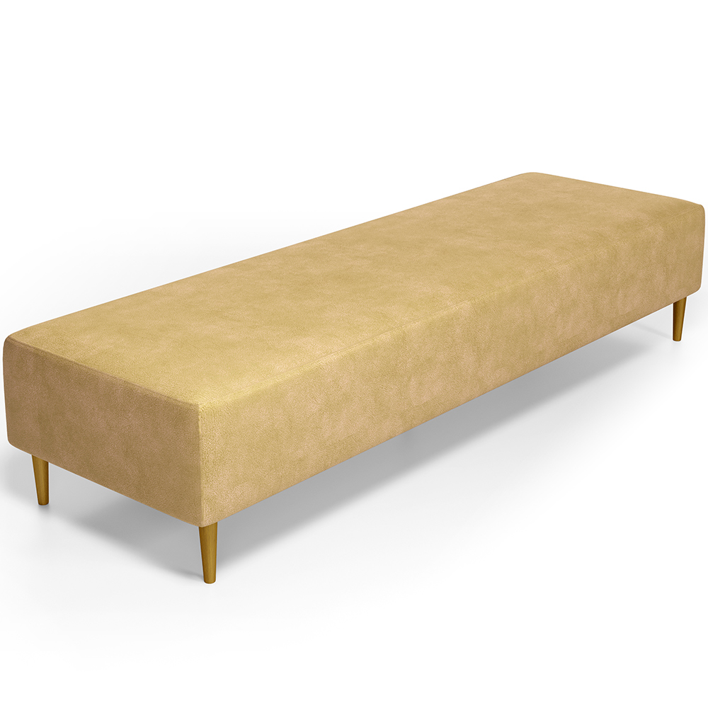 Puff Decorativo Sala de Estar Bali W01 Pés Palito 190x60cm Couríssimo Fendi - Lyam Decor