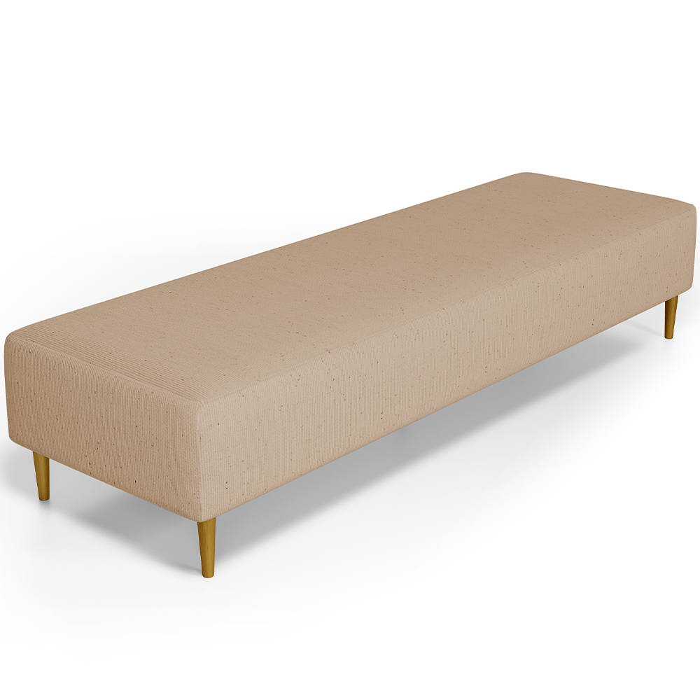 Puff Decorativo Sala de Estar Bali W01 Pés Palito 190x60cm Linho Bege Escuro - Lyam Decor