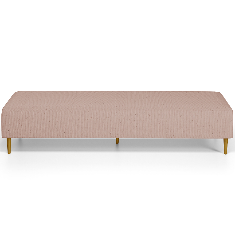 Puff Decorativo Sala de Estar Bali W01 Pés Palito 190x60cm Linho Rosê - Lyam Decor