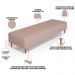 Puff Decorativo Sala de Estar Bali W01 Pés Palito 190x60cm Linho Rosê - Lyam Decor