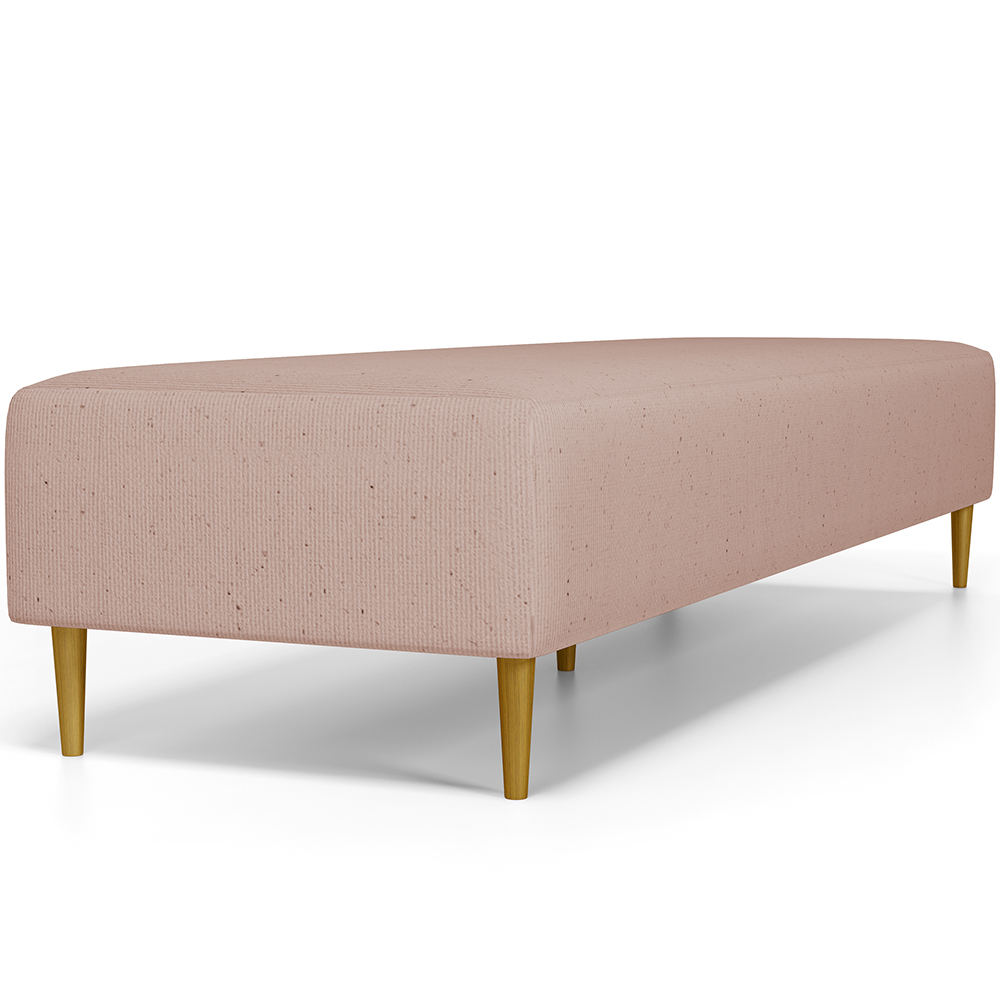 Puff Decorativo Sala de Estar Bali W01 Pés Palito 190x60cm Linho Rosê - Lyam Decor