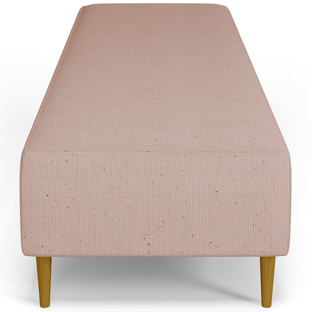 Puff Decorativo Sala de Estar Bali W01 Pés Palito 190x60cm Linho Rosê - Lyam Decor