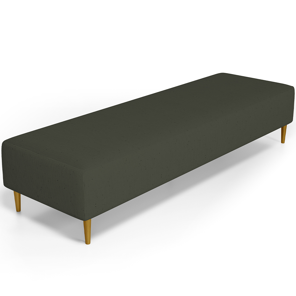 Puff Decorativo Sala de Estar Bali W01 Pés Palito 190x60cm Linho Verde Musgo - Lyam Decor