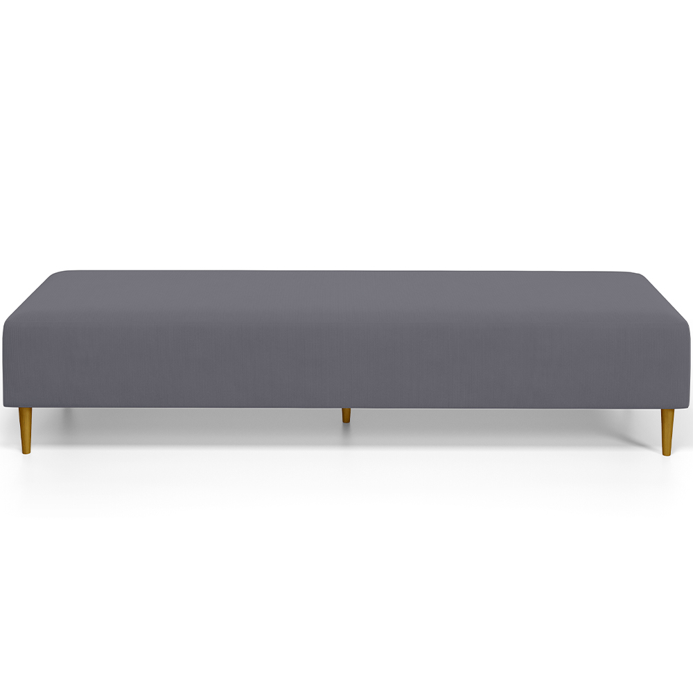 Puff Decorativo Sala de Estar Bali W01 Pés Palito 190x60cm Suede Cinza - Lyam Decor