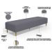 Puff Decorativo Sala de Estar Bali W01 Pés Palito 190x60cm Suede Cinza - Lyam Decor