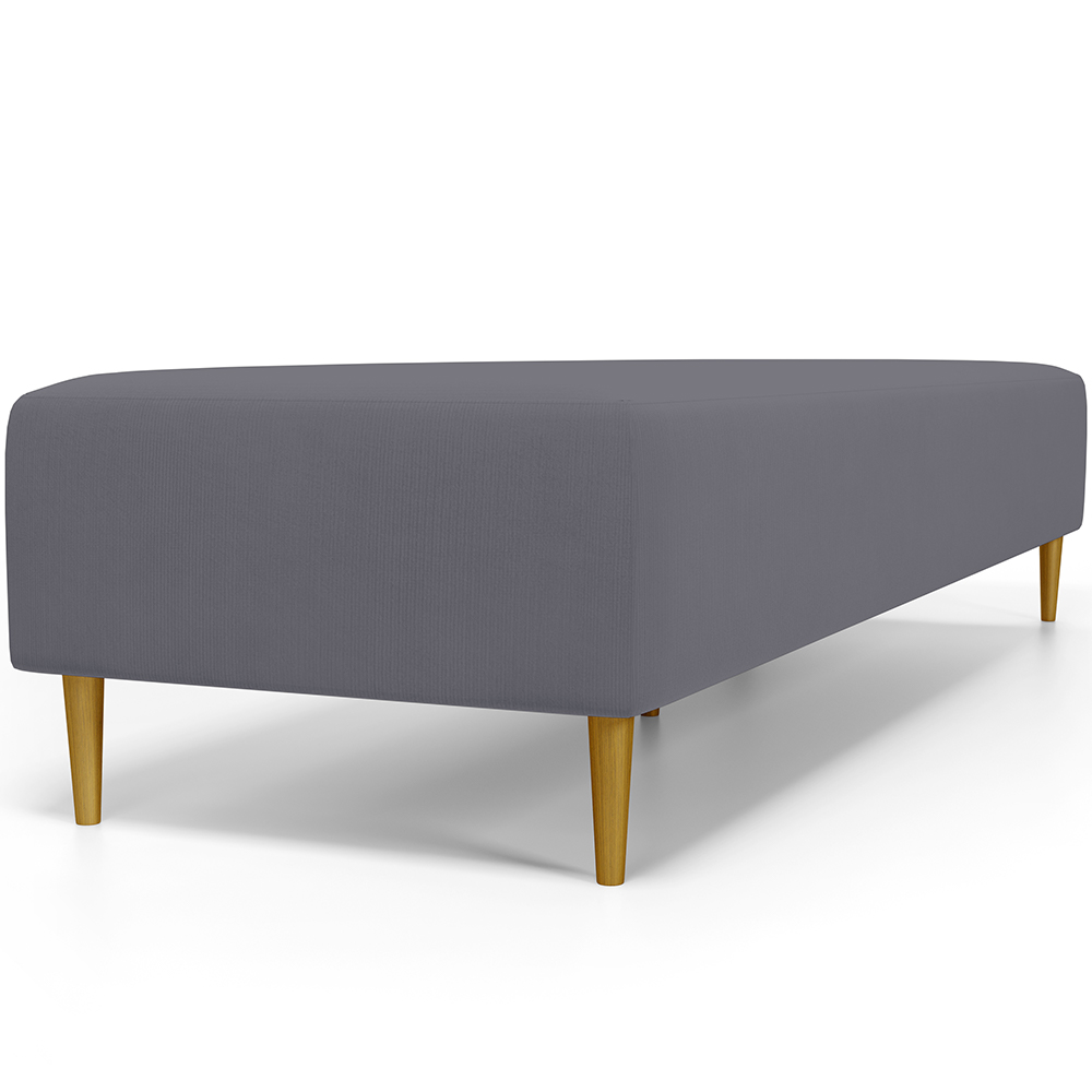 Puff Decorativo Sala de Estar Bali W01 Pés Palito 190x60cm Suede Cinza - Lyam Decor