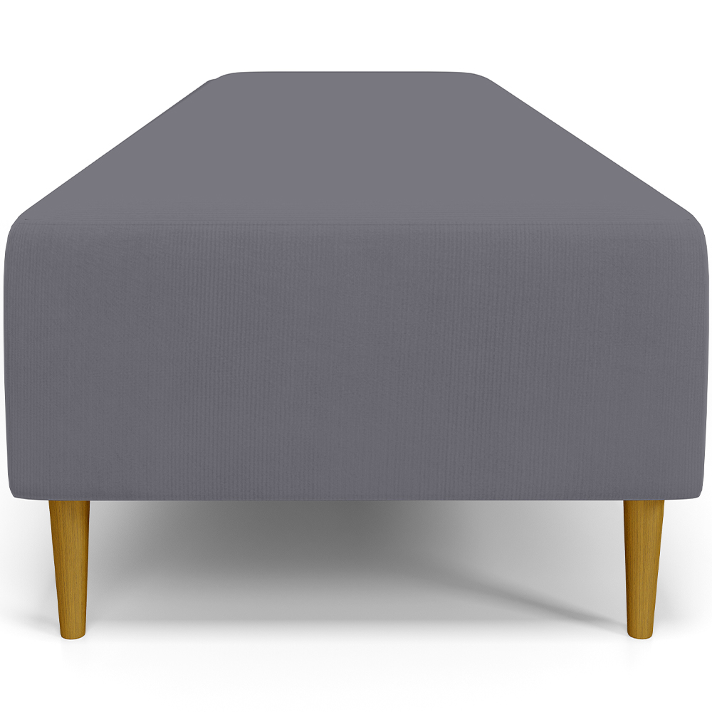 Puff Decorativo Sala de Estar Bali W01 Pés Palito 190x60cm Suede Cinza - Lyam Decor