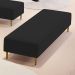 Puff Decorativo Sala de Estar Bali W01 Pés Palito 190x60cm Suede Preto - Lyam Decor
