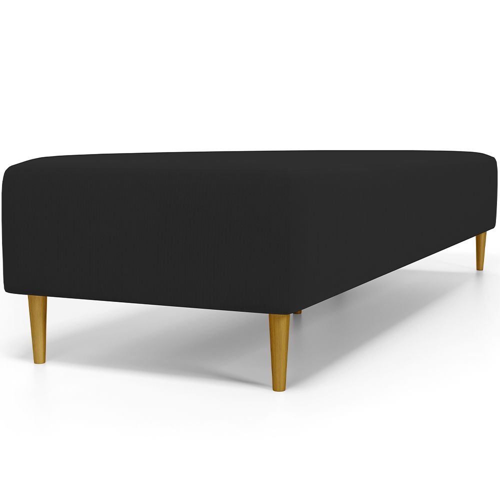 Puff Decorativo Sala de Estar Bali W01 Pés Palito 190x60cm Suede Preto - Lyam Decor