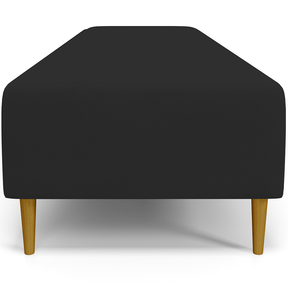 Puff Decorativo Sala de Estar Bali W01 Pés Palito 190x60cm Suede Preto - Lyam Decor
