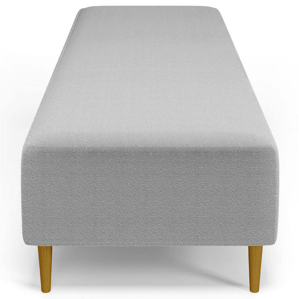 Puff Decorativo Sala de Estar Bali W01 Pés Palito 210x60cm Bouclê Cinza - Lyam Decor