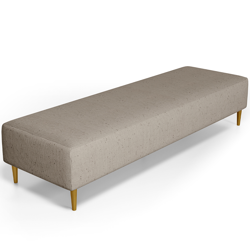 Puff Decorativo Sala de Estar Bali W01 Pés Palito 210x60cm Linho Bege - Lyam Decor