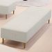 Puff Decorativo Sala de Estar Bali W01 Pés Palito 210x60cm Linho Champagne - Lyam Decor