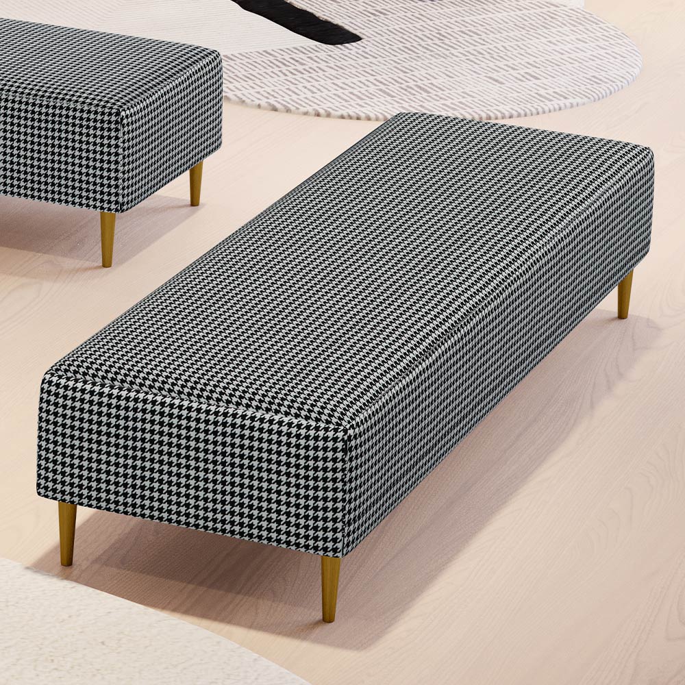 Puff Decorativo Sala de Estar Bali W01 Pés Palito 210x60cm Pied Poule - Lyam Decor