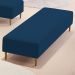 Puff Decorativo Sala de Estar Bali W01 Pés Palito 210x60cm Suede Azul Marinho - Lyam Decor