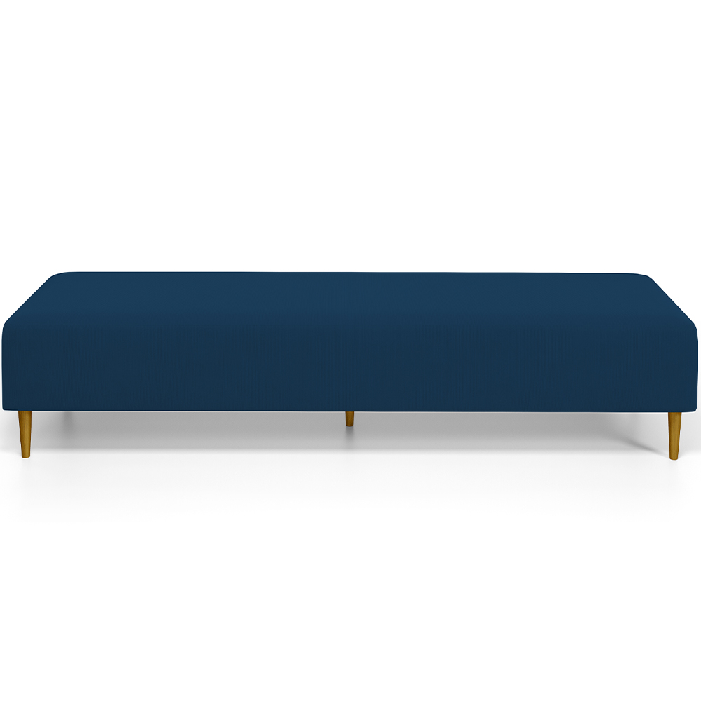 Puff Decorativo Sala de Estar Bali W01 Pés Palito 210x60cm Suede Azul Marinho - Lyam Decor