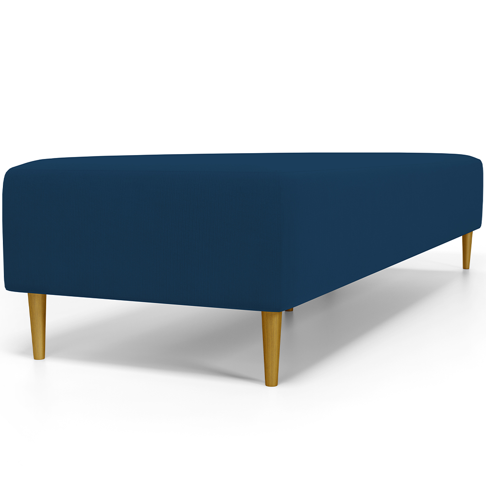 Puff Decorativo Sala de Estar Bali W01 Pés Palito 210x60cm Suede Azul Marinho - Lyam Decor