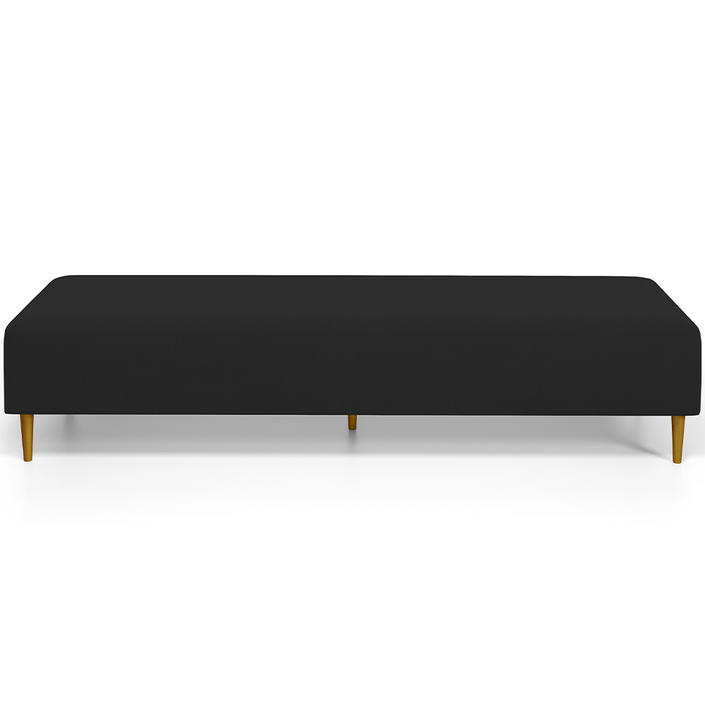 Puff Decorativo Sala de Estar Bali W01 Pés Palito 210x60cm Suede Preto - Lyam Decor