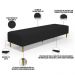 Puff Decorativo Sala de Estar Bali W01 Pés Palito 210x60cm Suede Preto - Lyam Decor