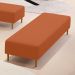 Puff Decorativo Sala de Estar Bali W01 Pés Palito 210x60cm Tecido Terracota - Lyam Decor