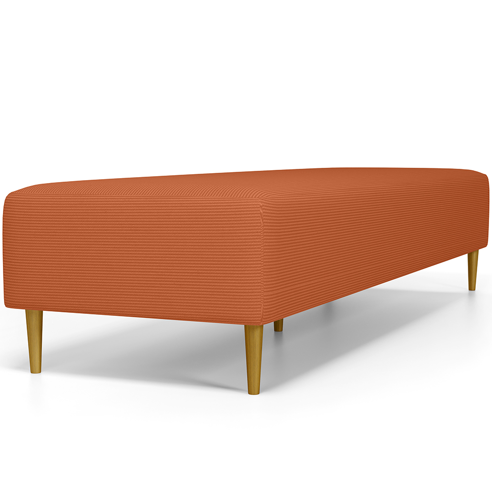 Puff Decorativo Sala de Estar Bali W01 Pés Palito 210x60cm Tecido Terracota - Lyam Decor