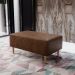 Puff Decorativo Sala de Estar Cléo W01 Pés Palito 90 cm Couríssimo Marrom - Lyam Decor