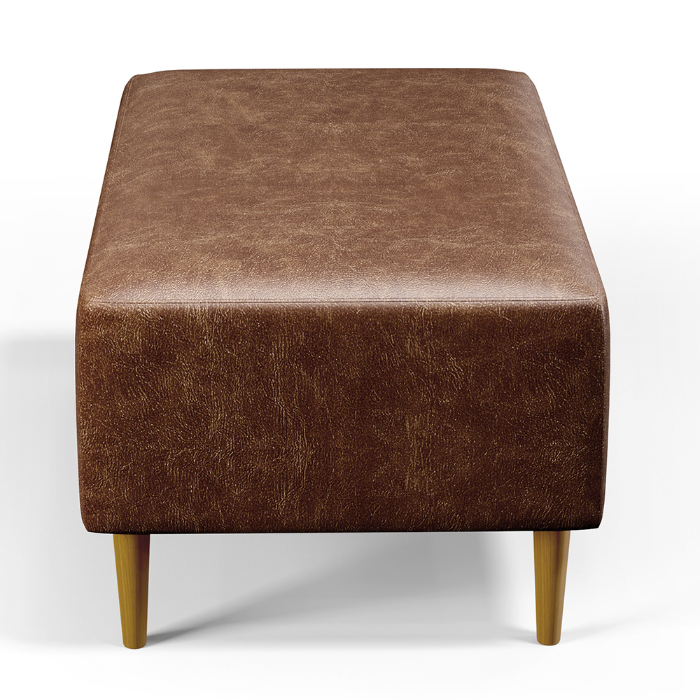 Puff Decorativo Sala de Estar Cléo W01 Pés Palito 90 cm Couríssimo Marrom - Lyam Decor