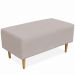 Puff Decorativo Sala de Estar Cléo W01 Pés Palito 90 cm Linho Bege - Lyam Decor