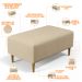 Puff Decorativo Sala de Estar Cléo W01 Pés Palito 90 cm Linho Bege Escuro - Lyam Decor