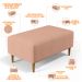 Puff Decorativo Sala de Estar Cléo W01 Pés Palito 90 cm Linho Rosê - Lyam Decor