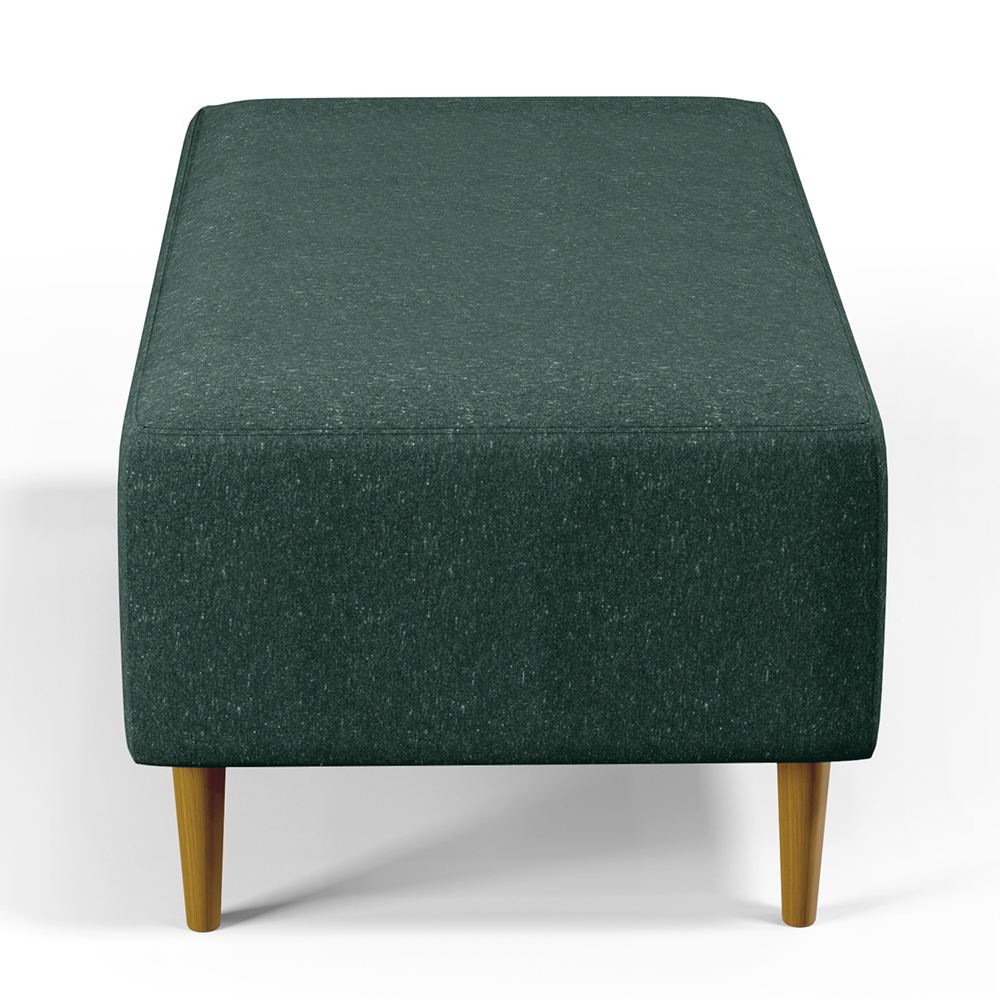 Puff Decorativo Sala de Estar Cléo W01 Pés Palito 90 cm Linho Verde Musgo - Lyam Decor