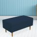 Puff Decorativo Sala de Estar Cléo W01 Pés Palito 90 cm Suede Azul Marinho - Lyam Decor