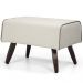 Puff Decorativo com Pés de Madeira Viseo D02 60 cm Linho Bege B-172 - Lyam Decor