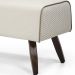 Puff Decorativo com Pés de Madeira Viseo D02 60 cm Linho Bege B-172 - Lyam Decor