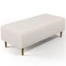 Puff Decorativos Sala de Estar Bali W01 Pés Palito 120x50cm Bouclê Cru - Lyam Decor