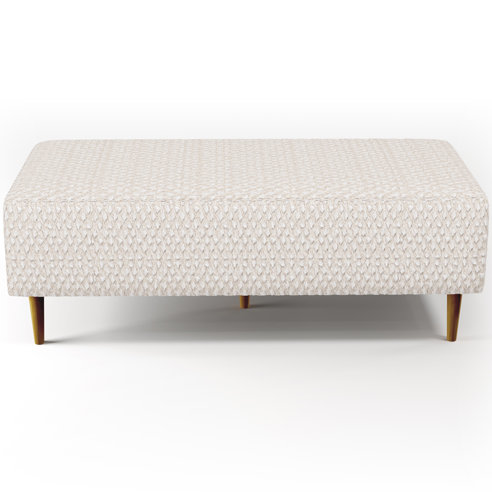 Puff Decorativos Sala de Estar Bali W01 Pés Palito 120x50cm Bouclê Cru - Lyam Decor