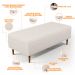 Puff Decorativos Sala de Estar Bali W01 Pés Palito 120x50cm Bouclê Cru - Lyam Decor