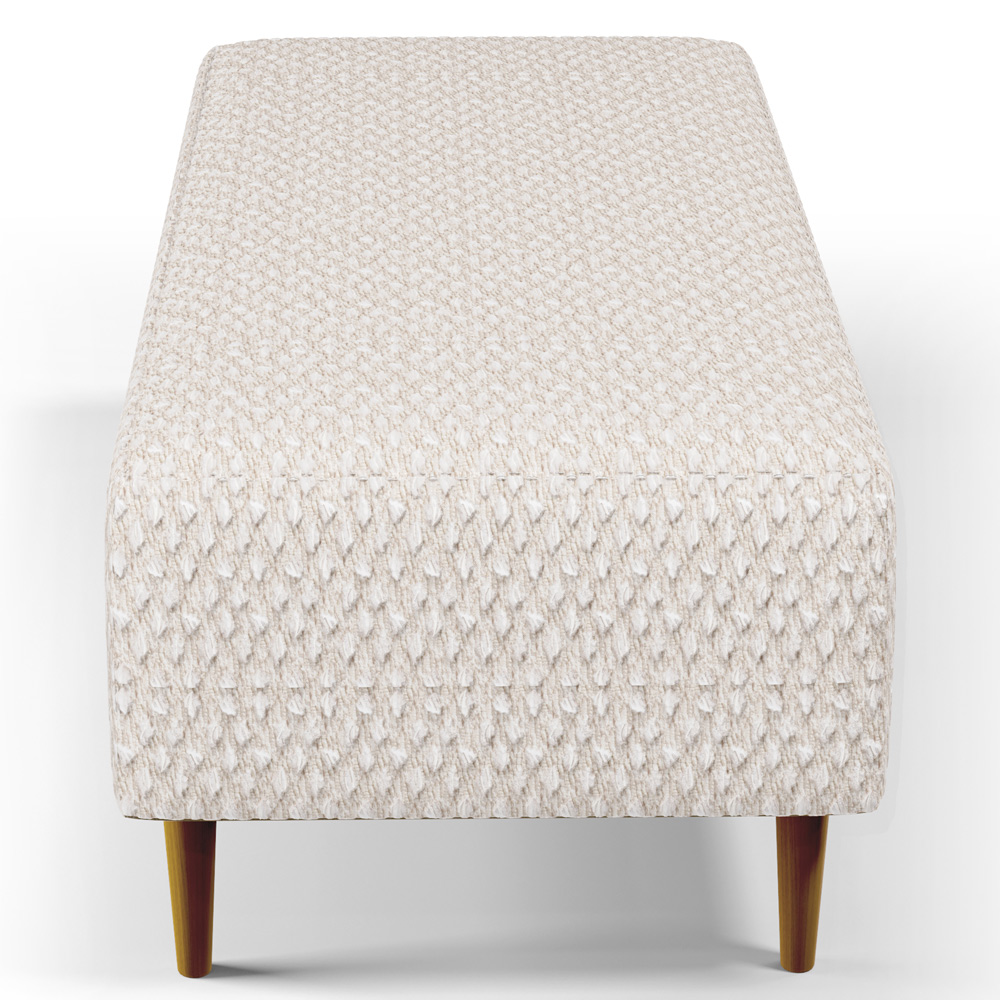 Puff Decorativos Sala de Estar Bali W01 Pés Palito 120x50cm Bouclê Cru - Lyam Decor