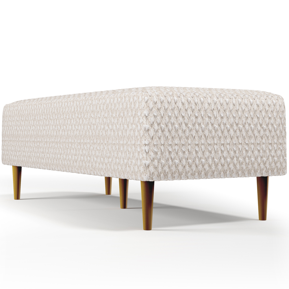 Puff Decorativos Sala de Estar Bali W01 Pés Palito 120x50cm Bouclê Cru - Lyam Decor