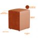 Puff Quadrado Decorativo L02 Sala de Estar Couríssimo Camel - Lyam Decor