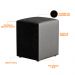 Puff Quadrado Decorativo L02 Sala de Estar Couríssimo Preto - Lyam Decor