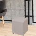 Puff Quadrado Decorativo L02 Sala de Estar Linho Bege - Lyam Decor