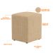 Puff Quadrado Decorativo L02 Sala de Estar Linho Bege Escuro - Lyam Decor