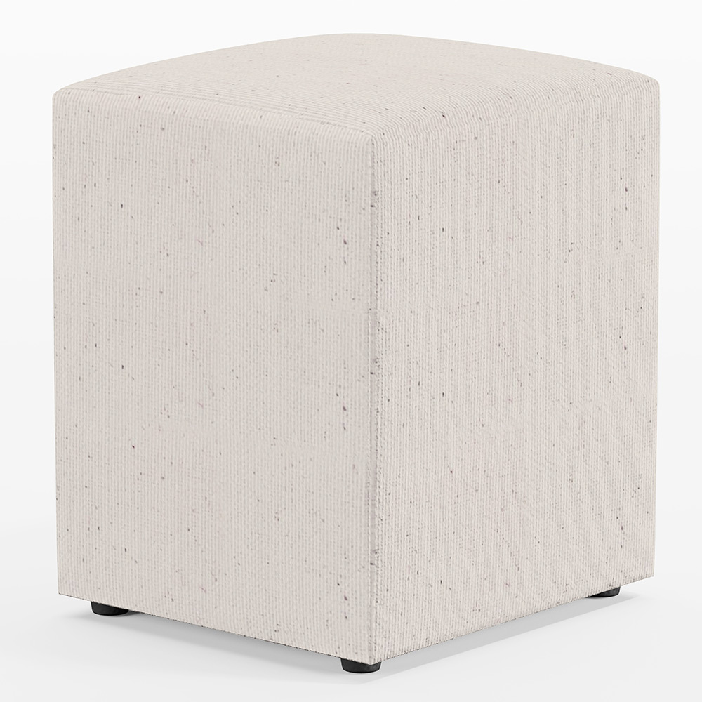Puff Quadrado Decorativo L02 Sala de Estar Linho Cru - Lyam Decor