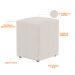 Puff Quadrado Decorativo L02 Sala de Estar Linho Cru - Lyam Decor