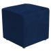 Puff Quadrado Decorativo L02 Suede Azul Marinho - Lyam Decor